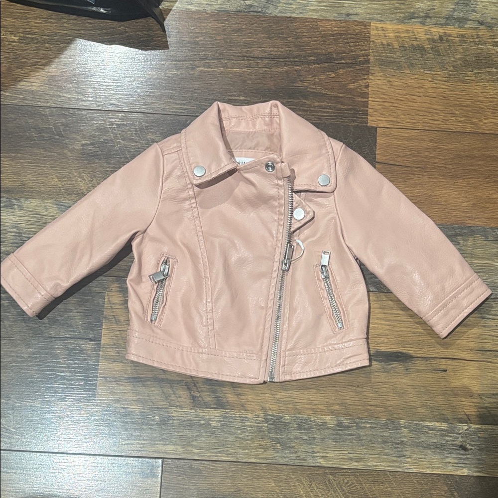 Pink Faux Leather Jacket for Kids